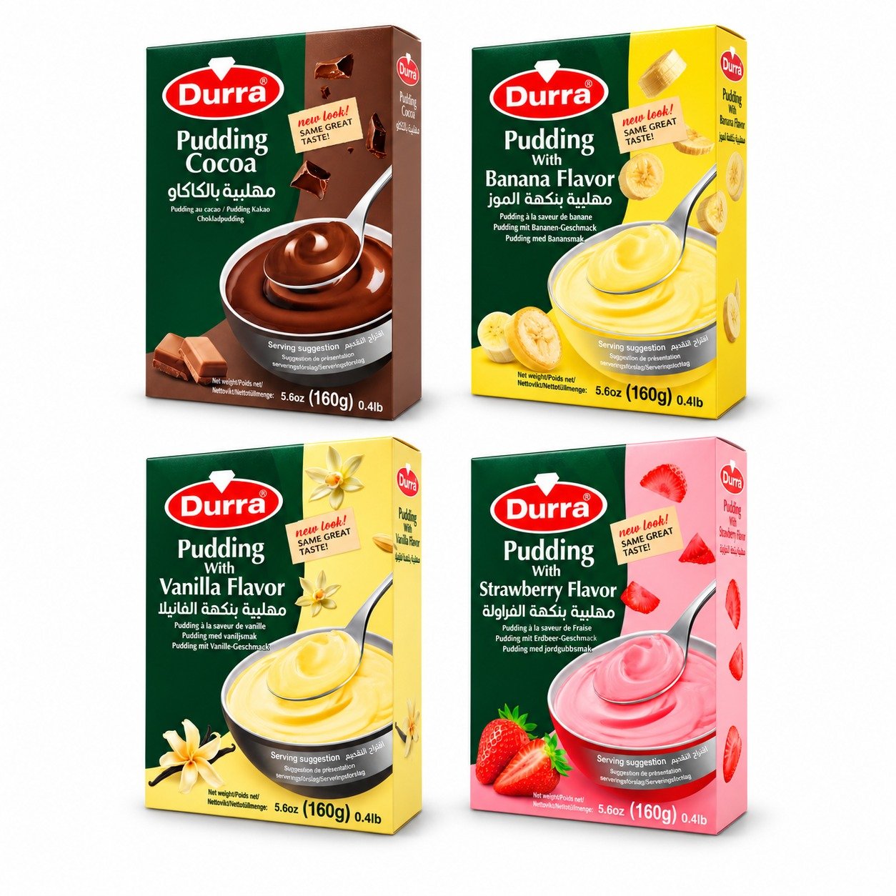 WhatsApp Image 2026-10-28 at 17.21.51 (1) DURRA PUDDING 160G CHOCOLATE, STRAWBERRY, BANANA, VANILLA. - Image 1